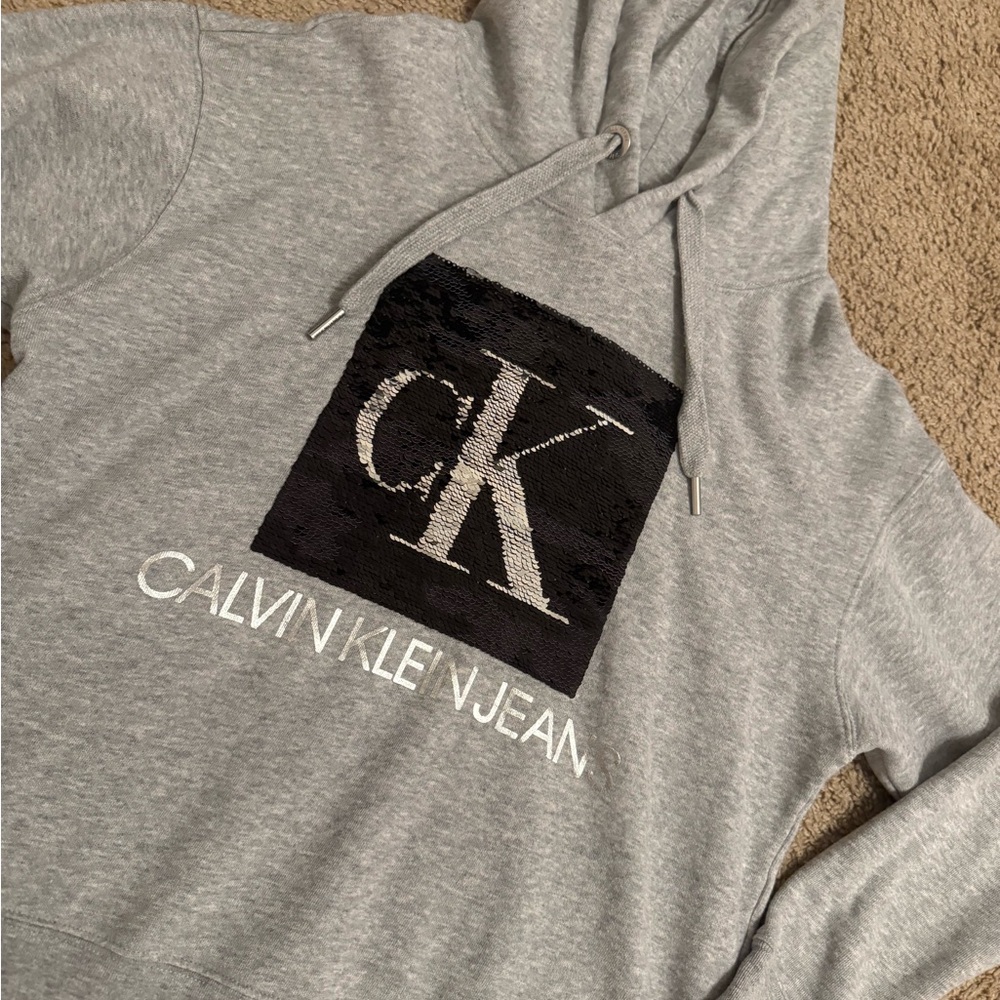 Calvin Klein Gray Hoodie Sweater